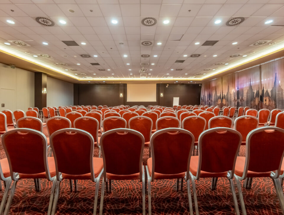 Millennium II conference room in theatre layout.