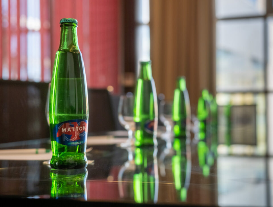 Omega meeting room with refreshments.