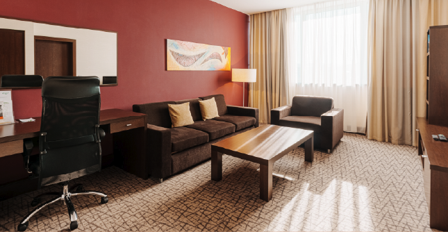 Living area in the Classic Studio at Holiday Inn Žilina.