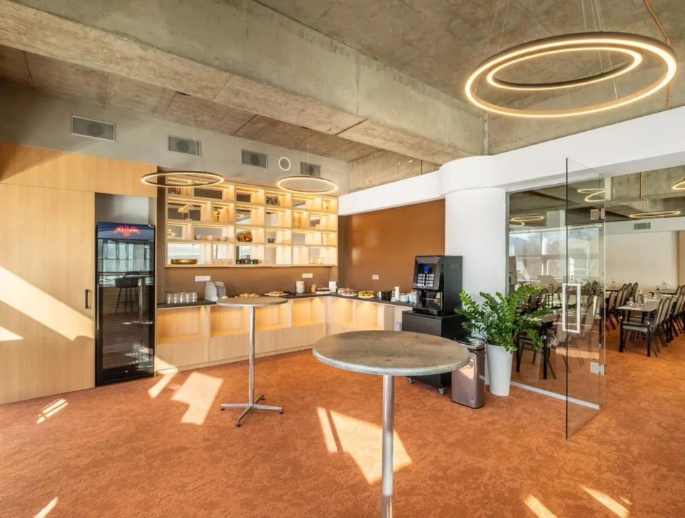 Infinity conference room and refreshment area.