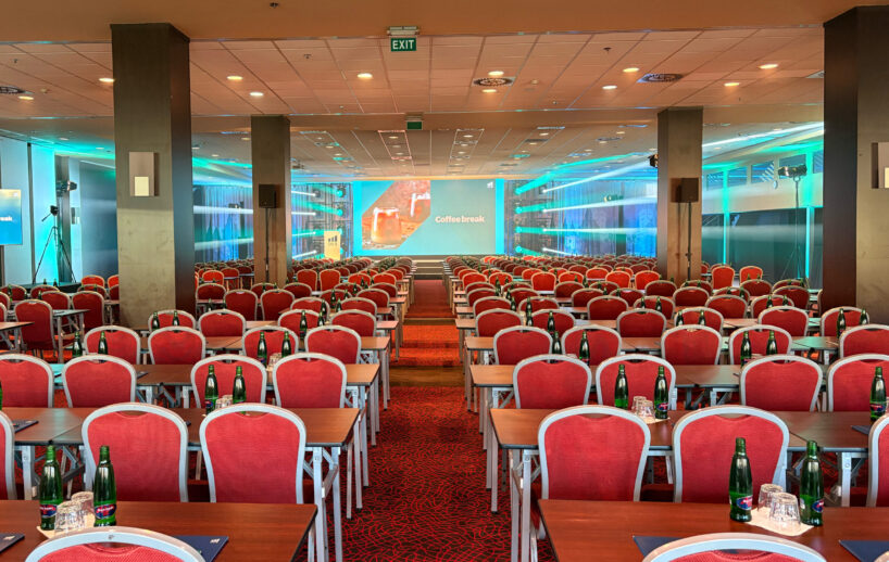 Millennium conference hall in theatre layout.