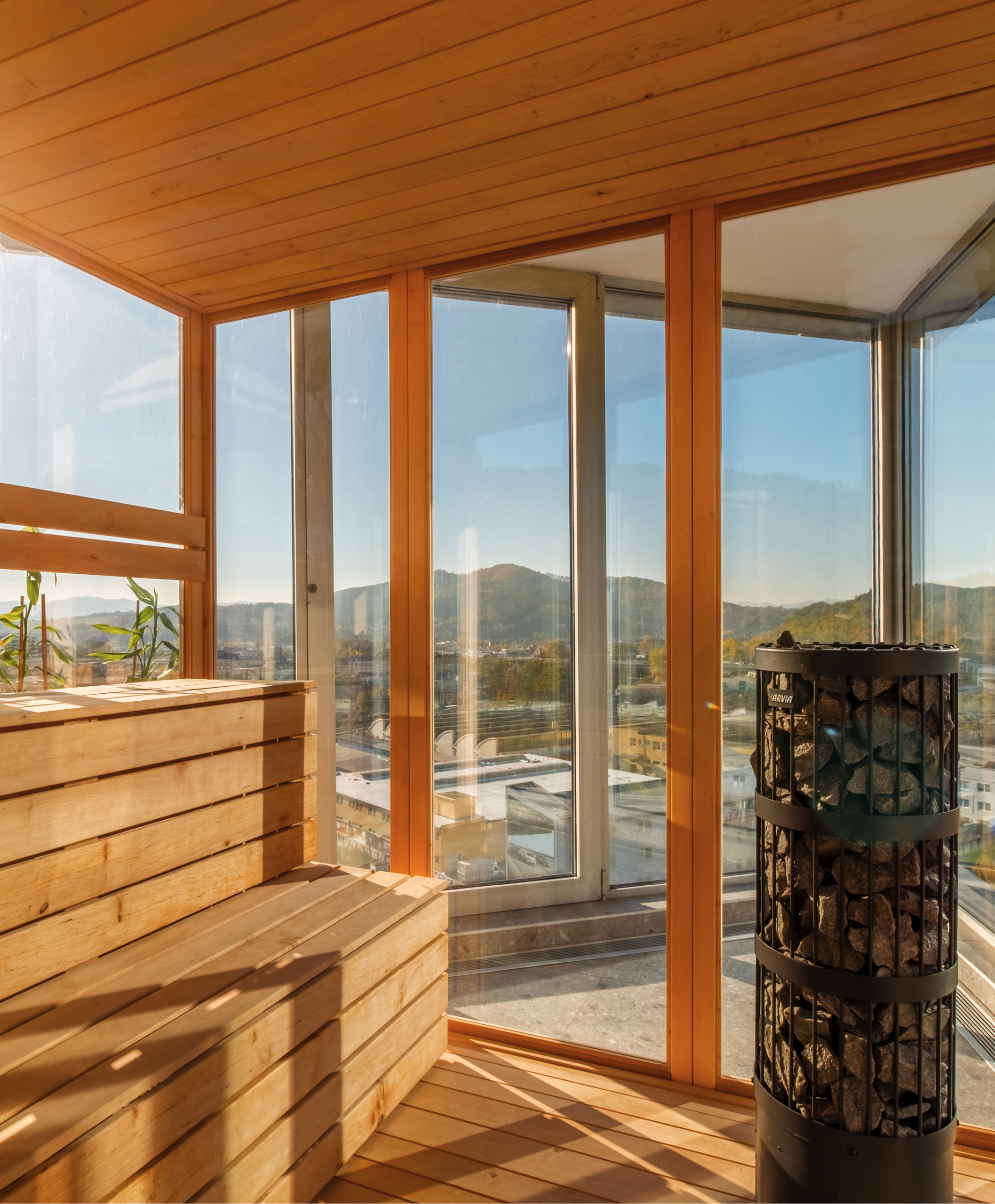 Panoramic sauna overlooking Žilina.